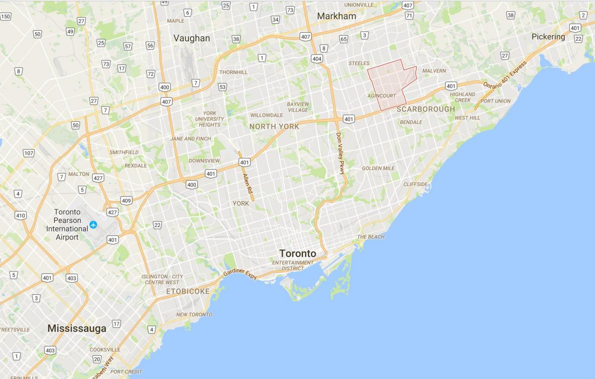 Kaart van Agincourt district van Toronto