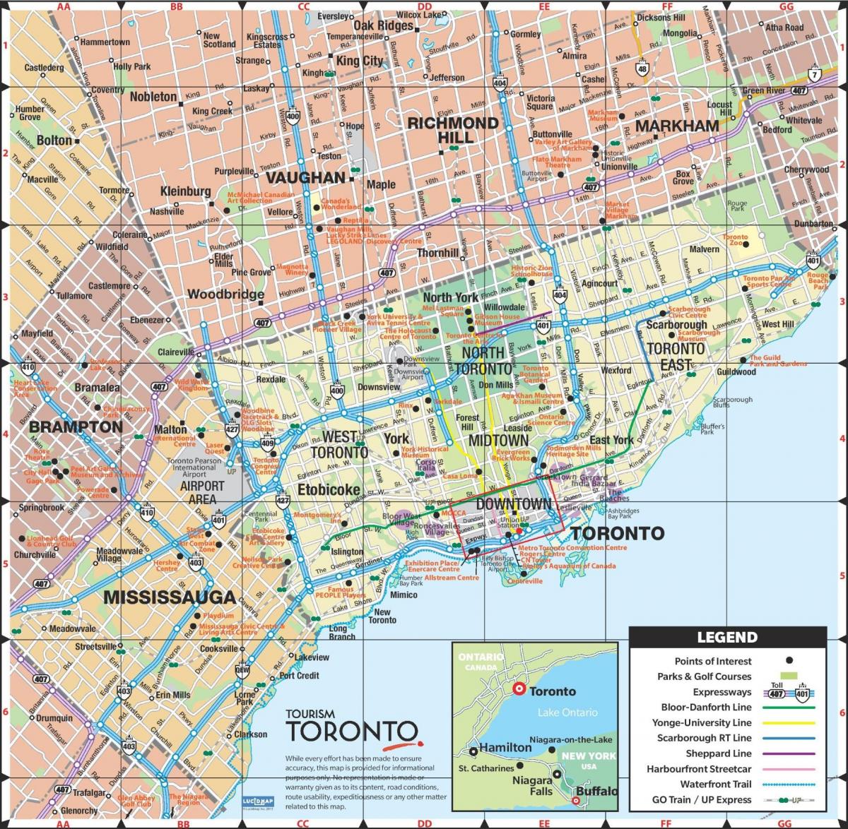 Kaart van Snelwegen Toronto