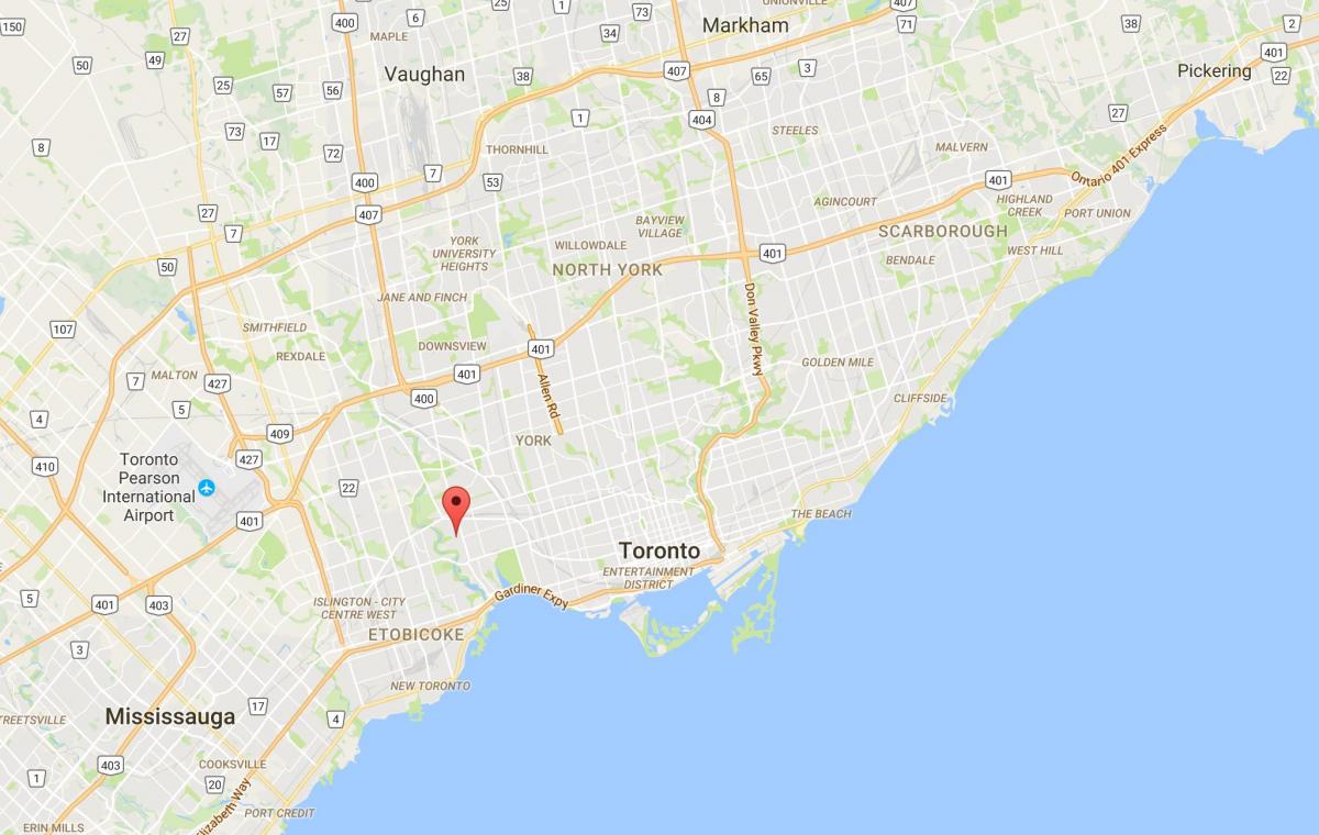 Kaart van Baby Punt district van Toronto