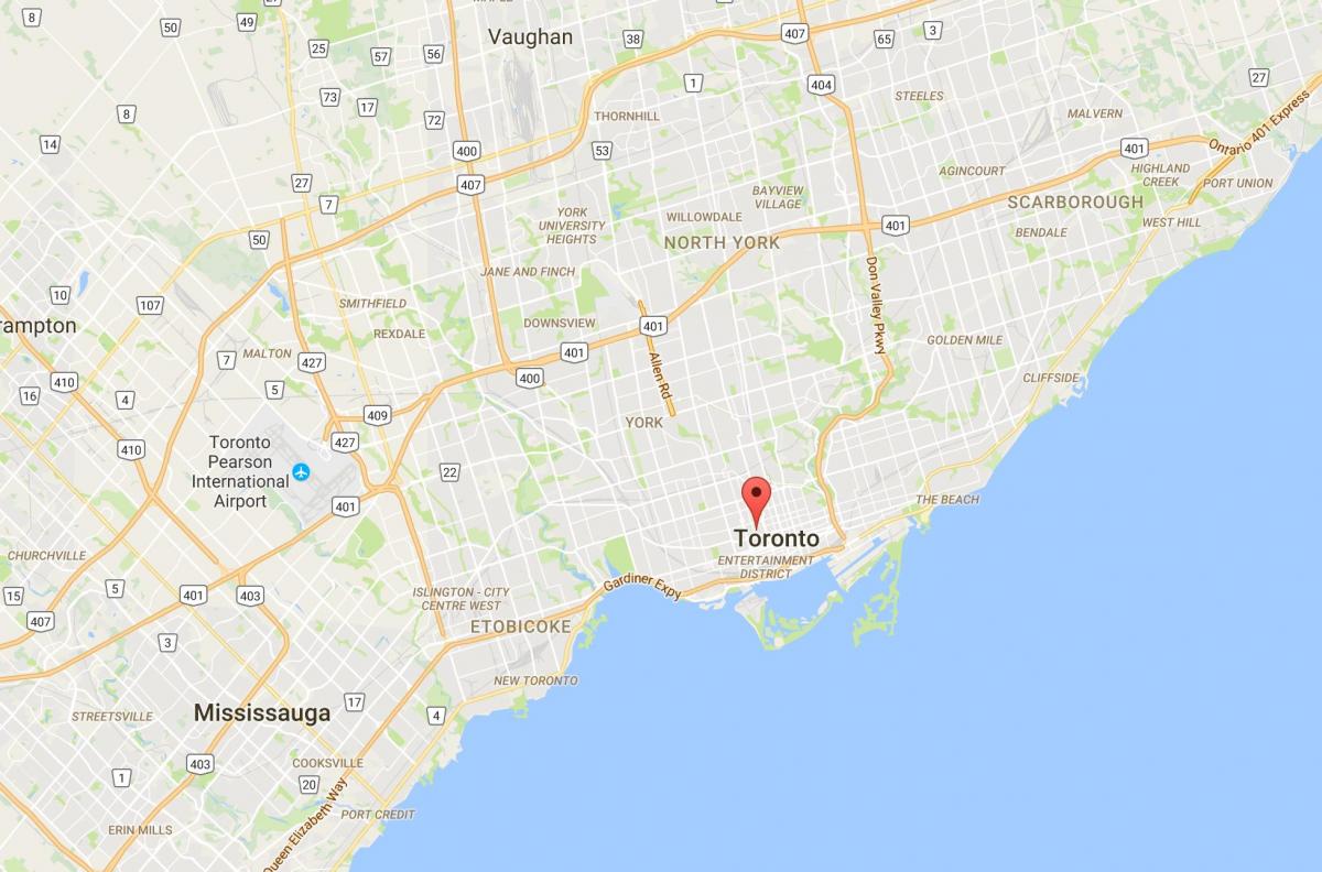 Kaart van Baldwin Dorp district van Toronto