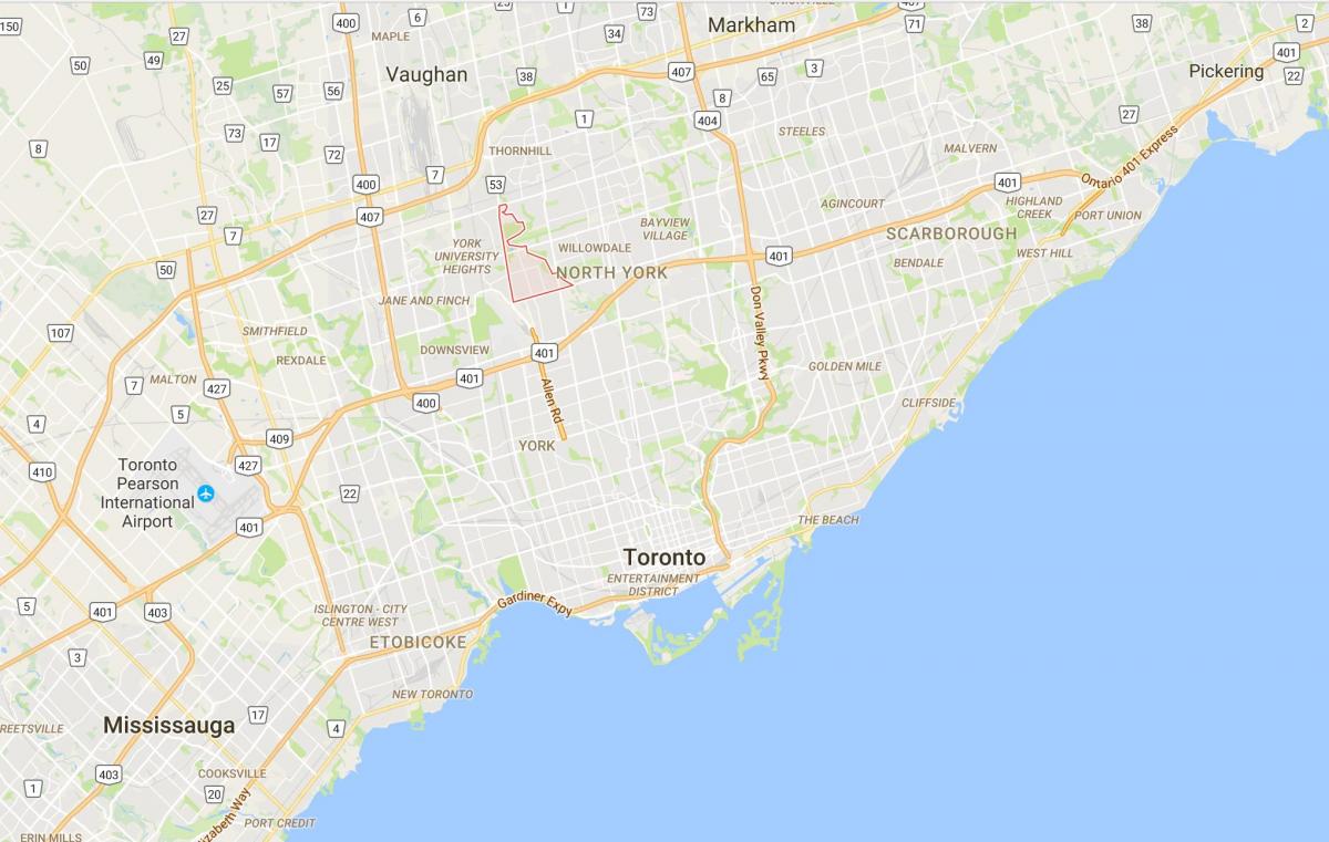 Kaart van Bathurst Manor district van Toronto