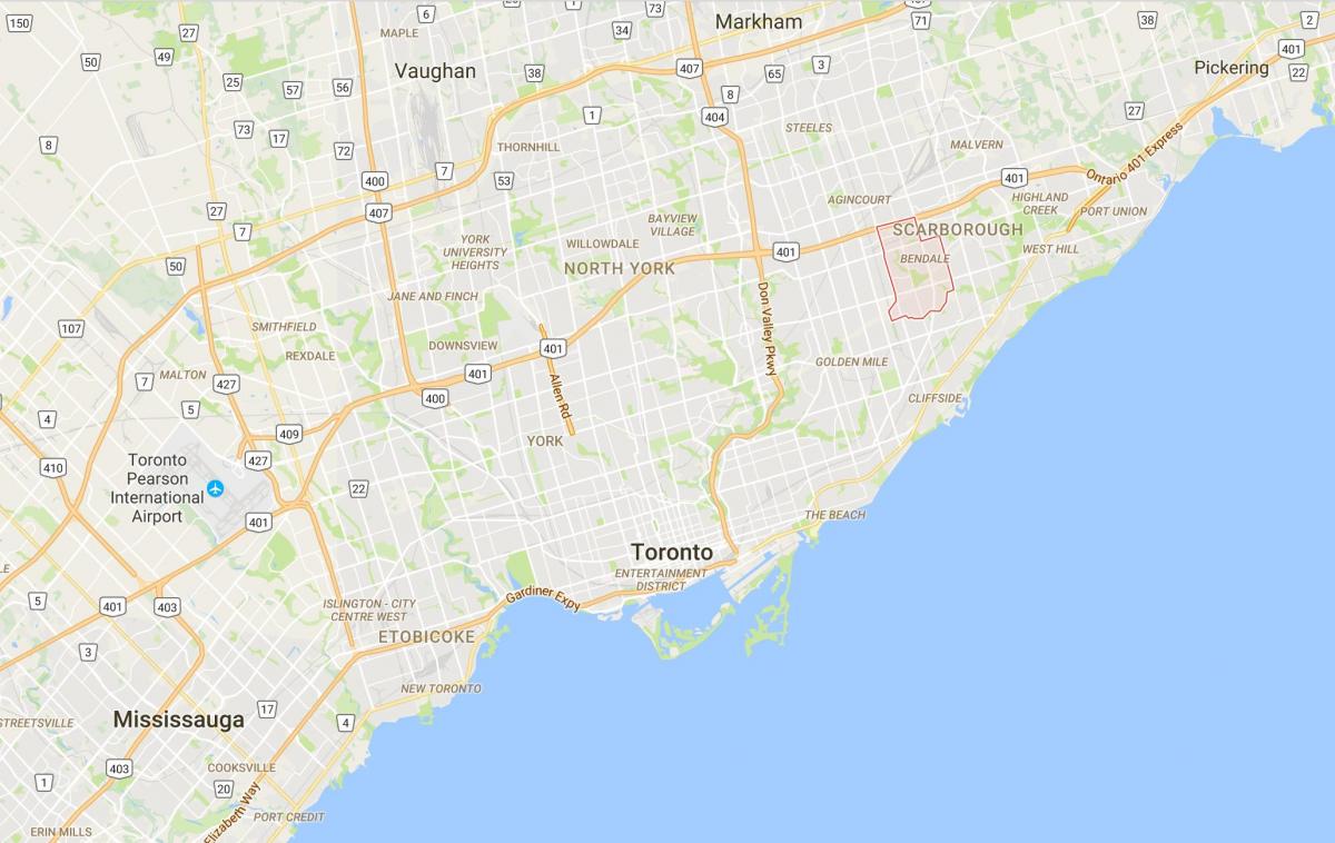 Kaart van Bendale district van Toronto