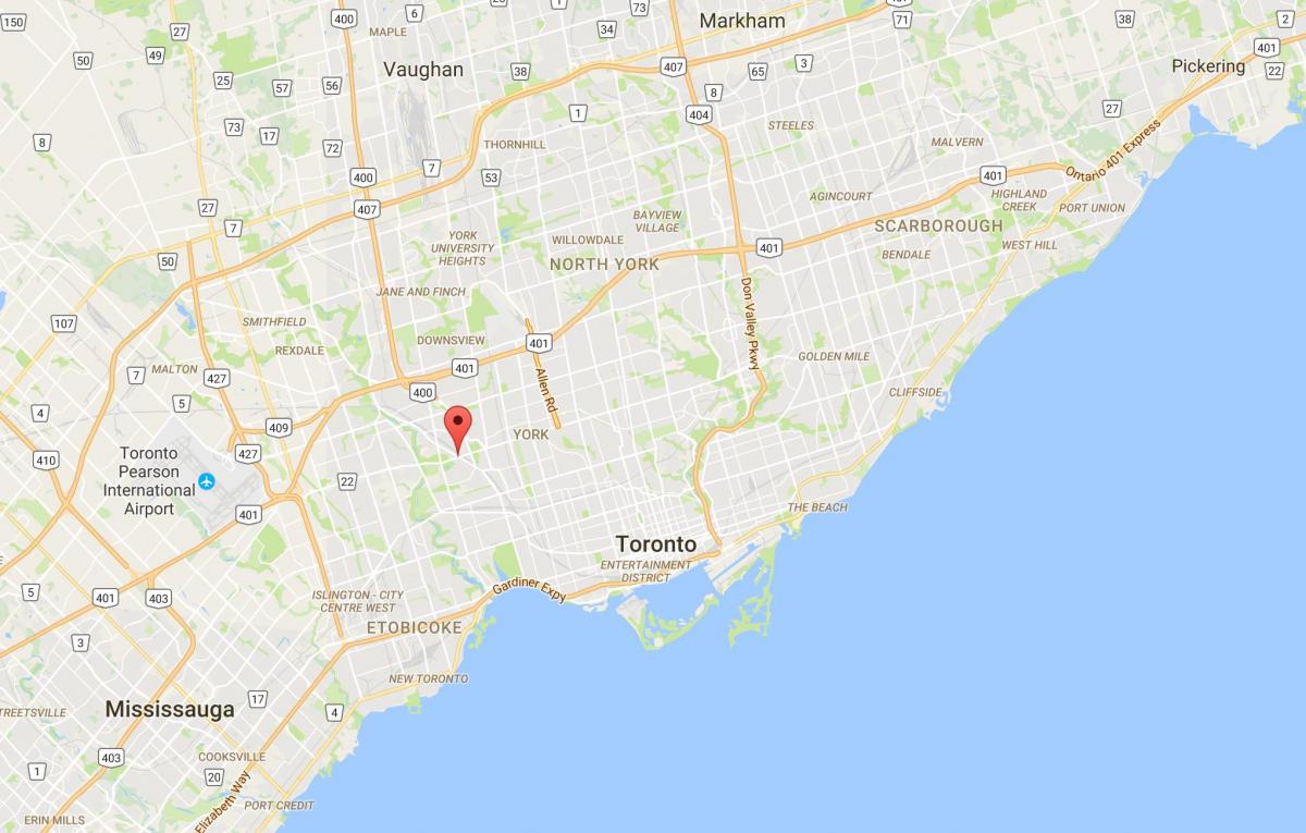Kaart van Mount Dennis district van Toronto