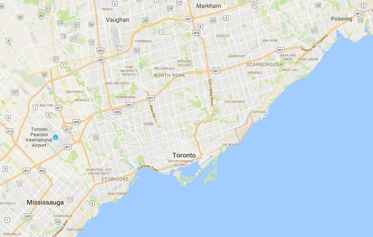 Kaart van Berken Cliff district van Toronto