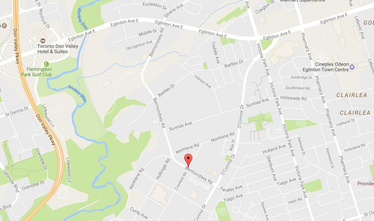 Kaart van Bermondsey weg Toronto