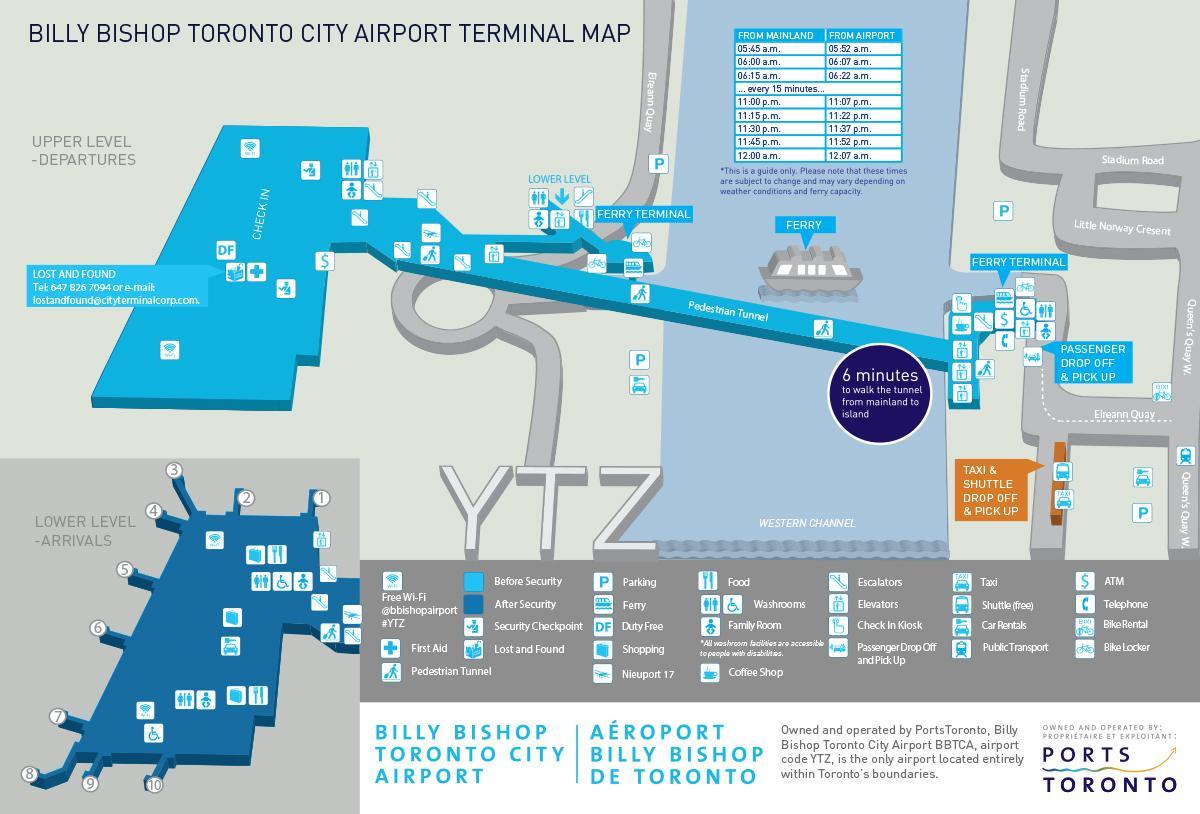 Kaart van Billy Bishop Toronto city airport