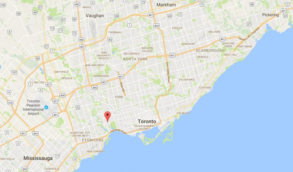 Kaart van Bloor West Village district van Toronto