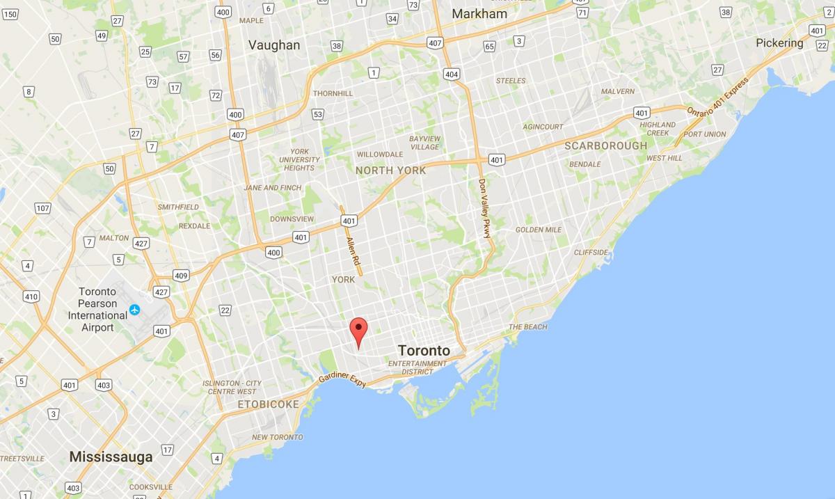 Kaart van Brockton Dorp district van Toronto
