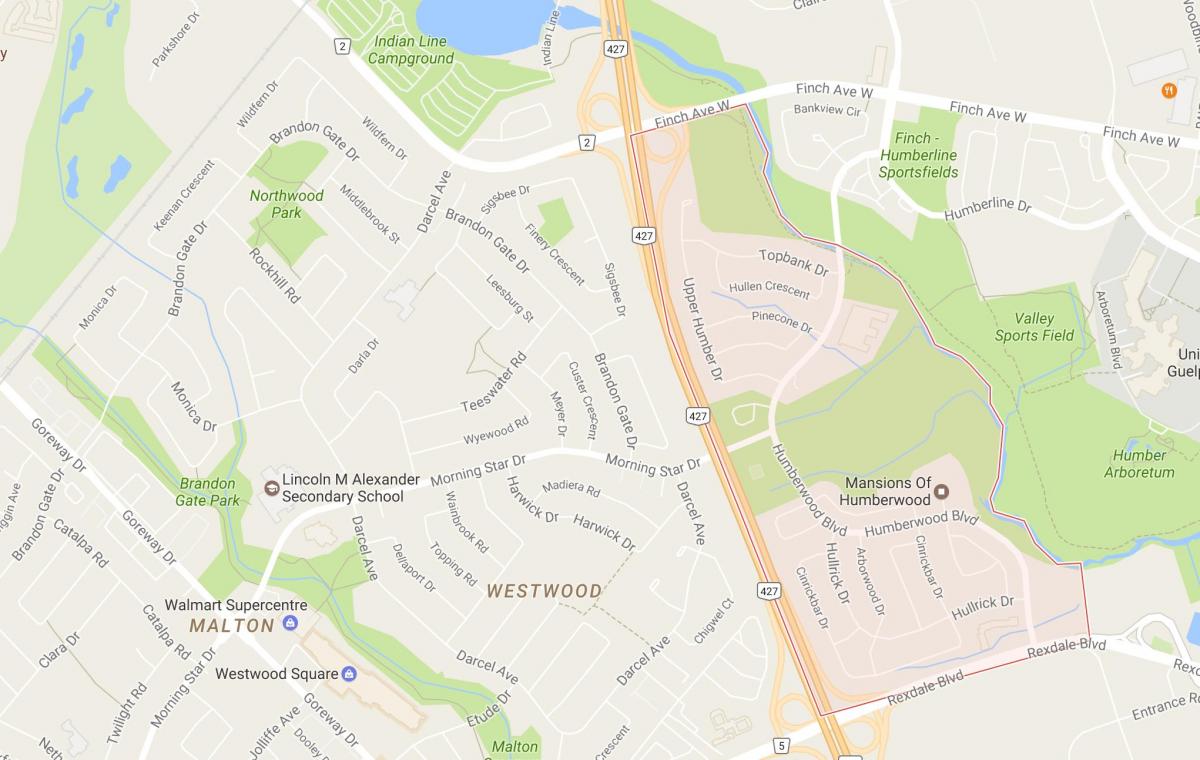Kaart van Wijk buurt van Toronto