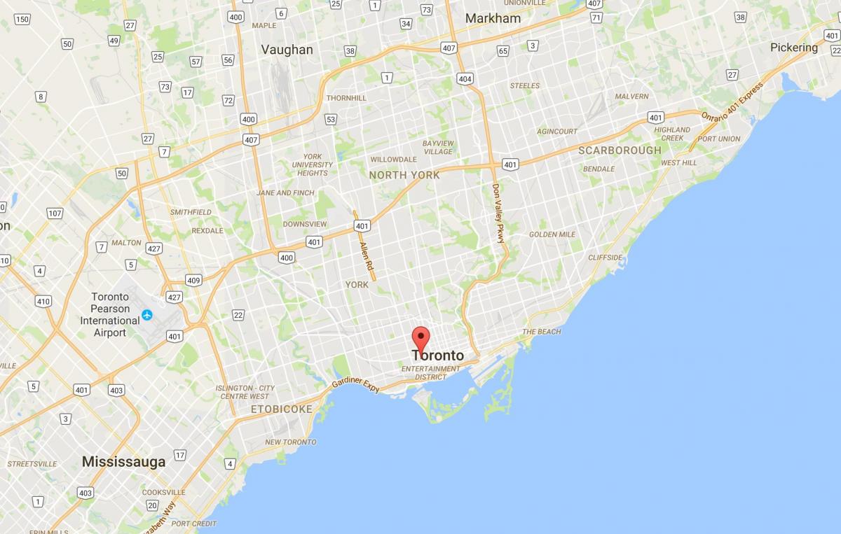 Kaart van Chinatown district van Toronto