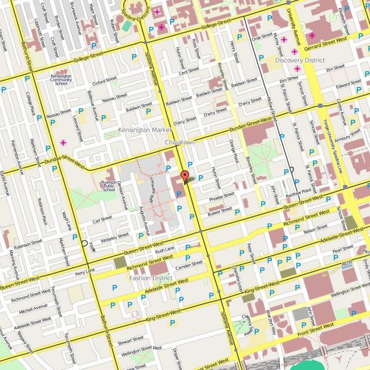 Kaart van Chinatown Toronto