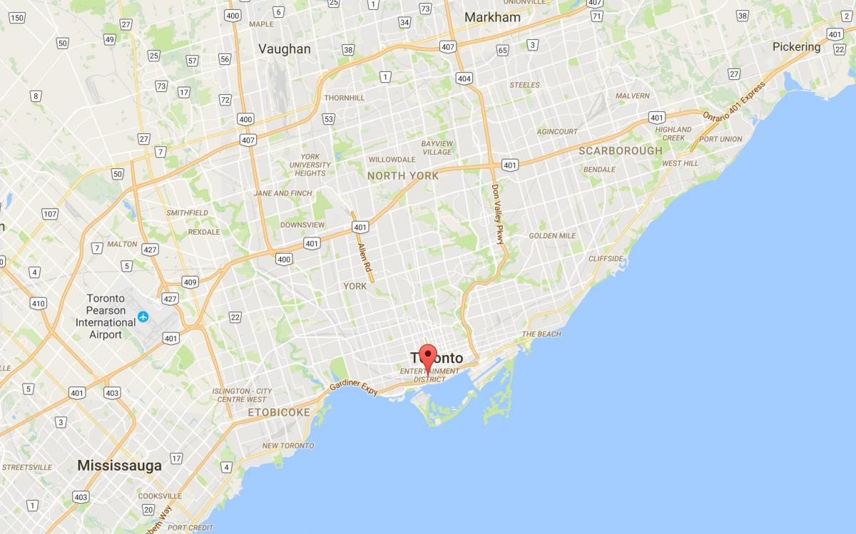 Kaart van CityPlace district van Toronto