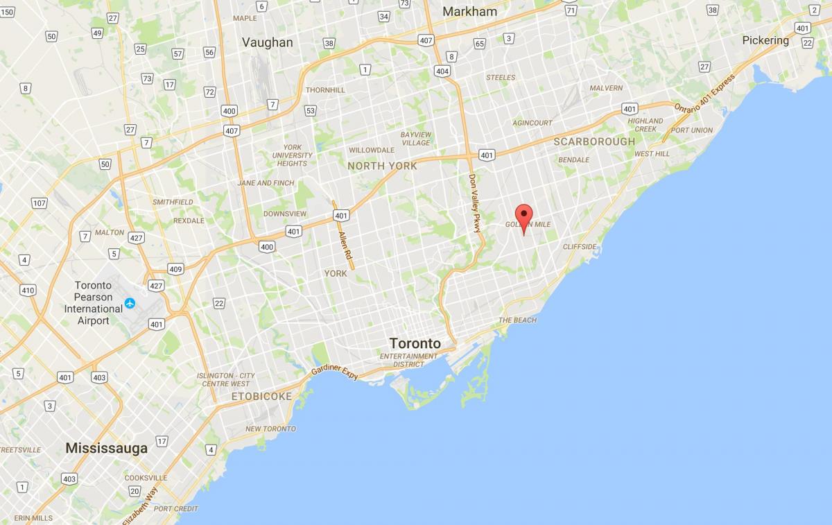 Kaart van Clairlea district van Toronto