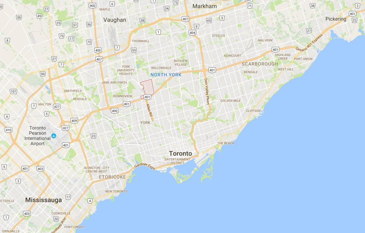 Kaart van Clanton Park district van Toronto