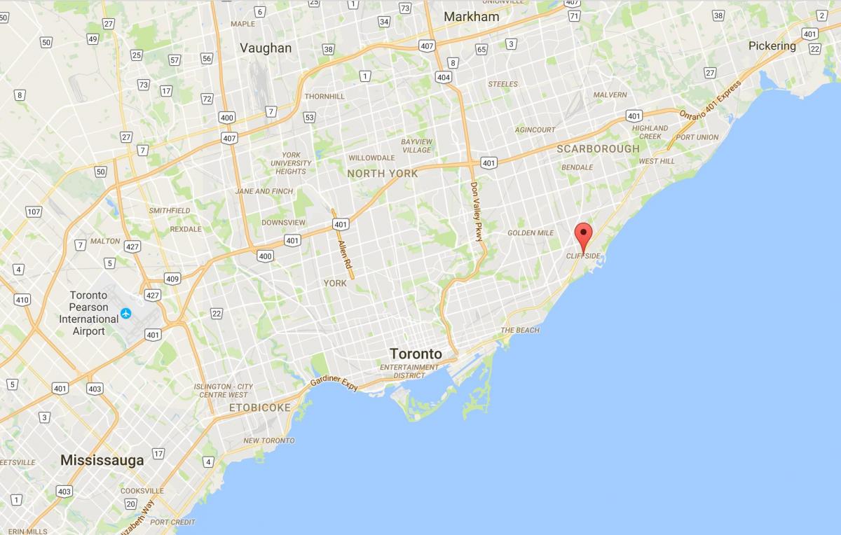Kaart van Cliffside district van Toronto