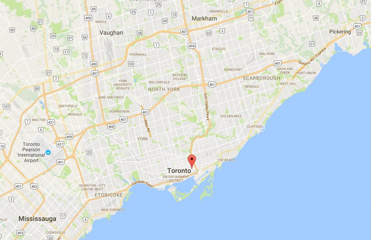 Kaart van Corktown district van Toronto
