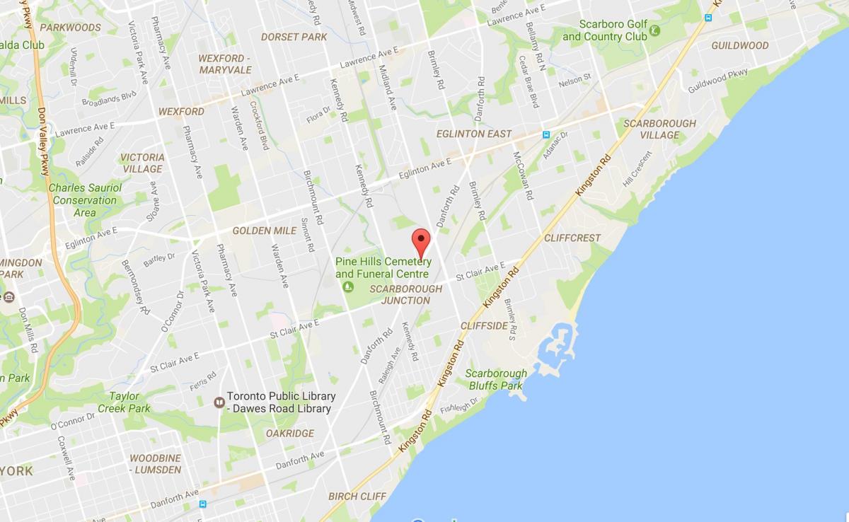 Kaart van Danforth weg Toronto