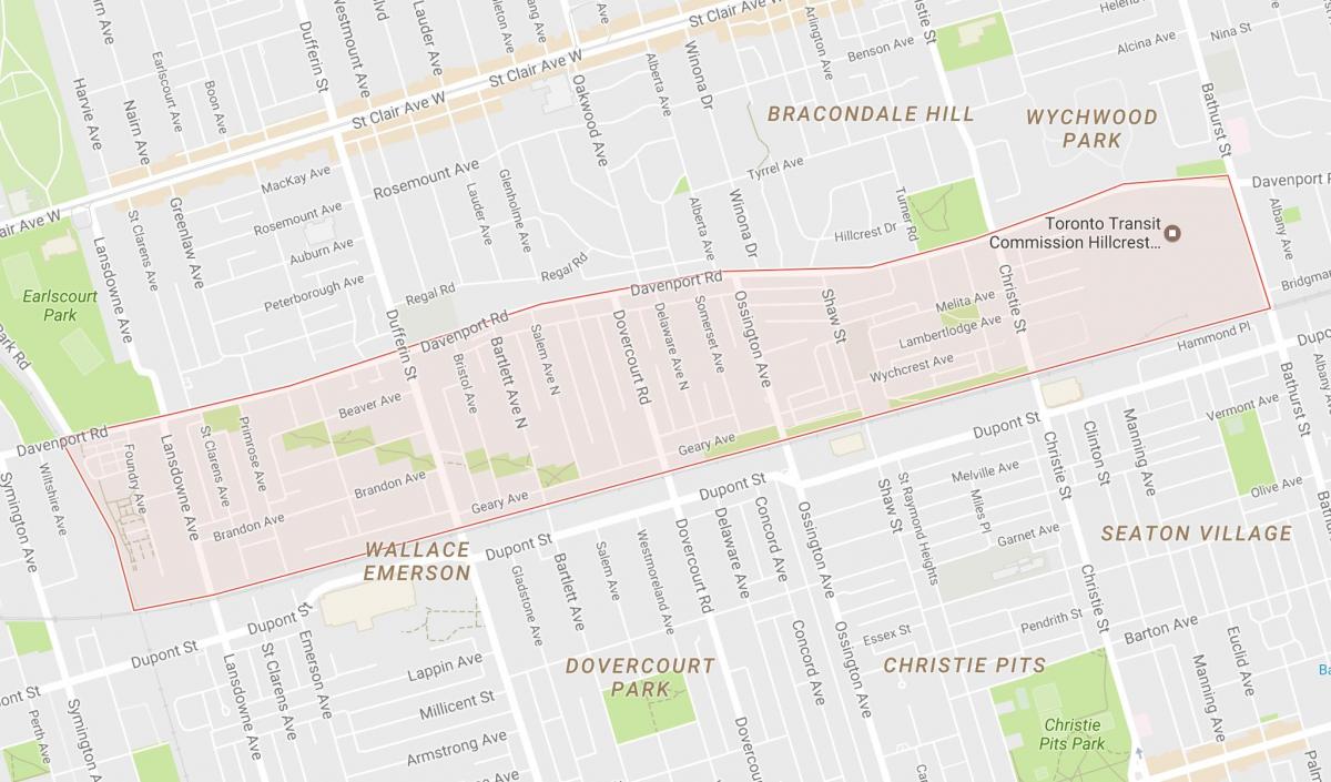 Kaart van Davenport buurt van Toronto