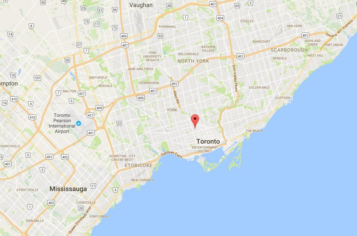 Kaart van De Bijlage district van Toronto