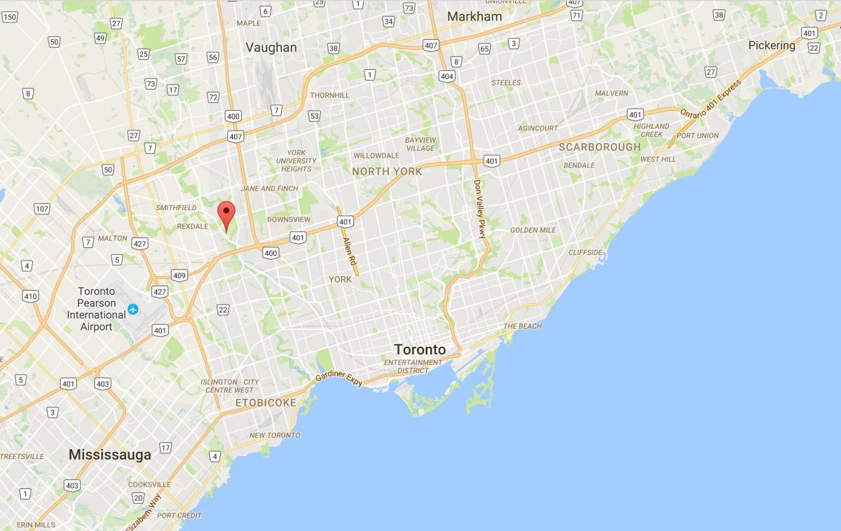 Kaart van De Iepen district van Toronto