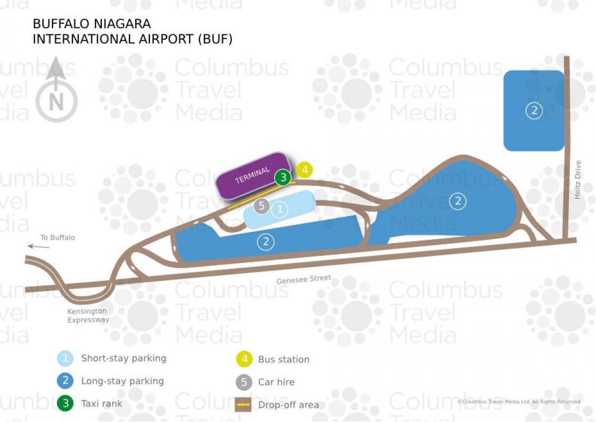 Kaart van Buffalo Niagara international airport