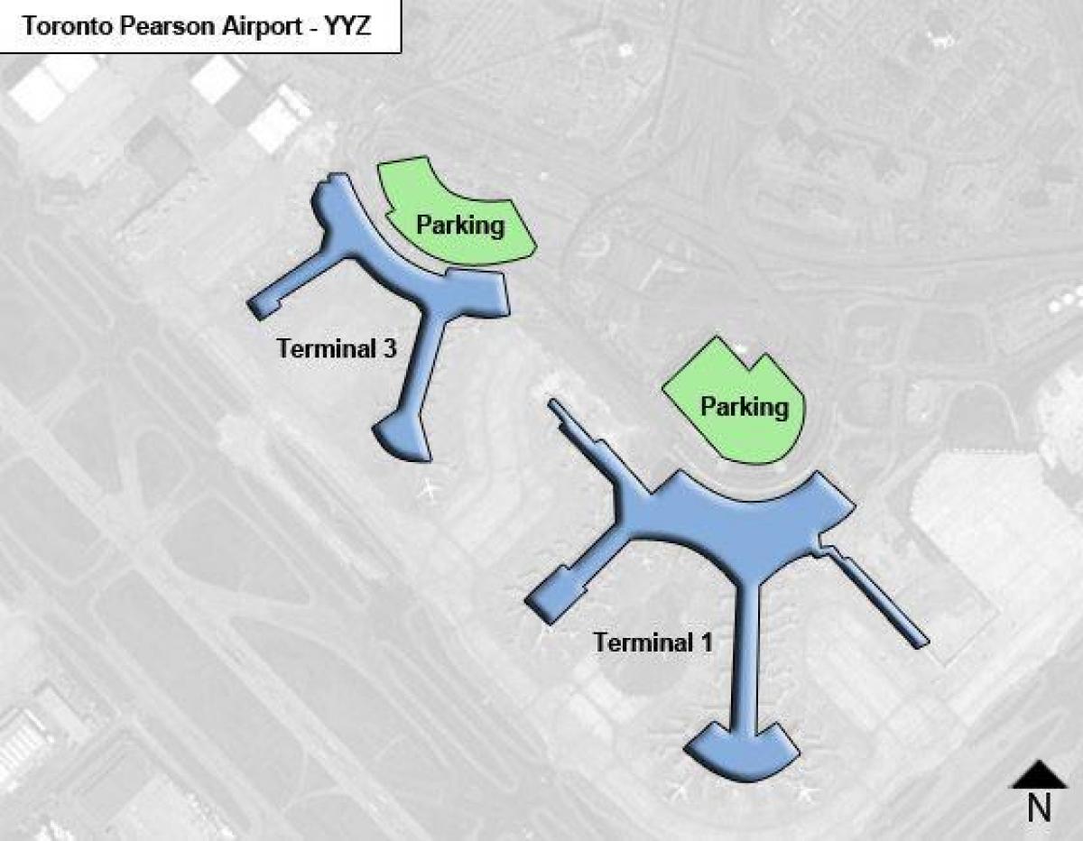 Kaart van de luchthaven Toronto Pearson en Canada