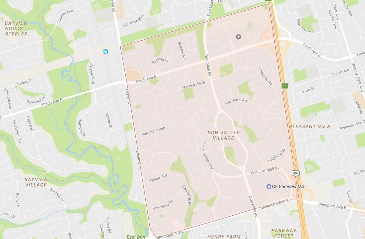 Kaart van De Pinda buurt van Toronto
