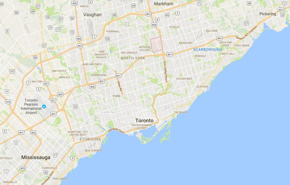 Kaart van De Pinda district van Toronto