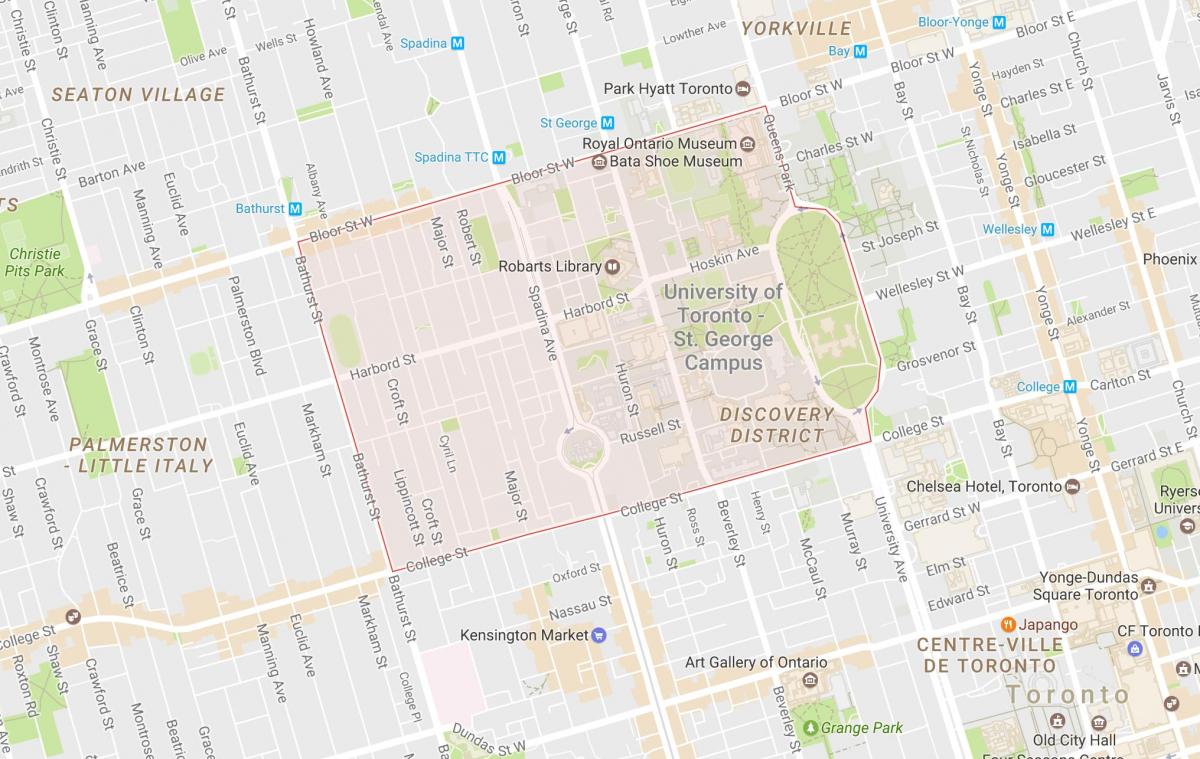 Kaart van de Universiteit van Toronto