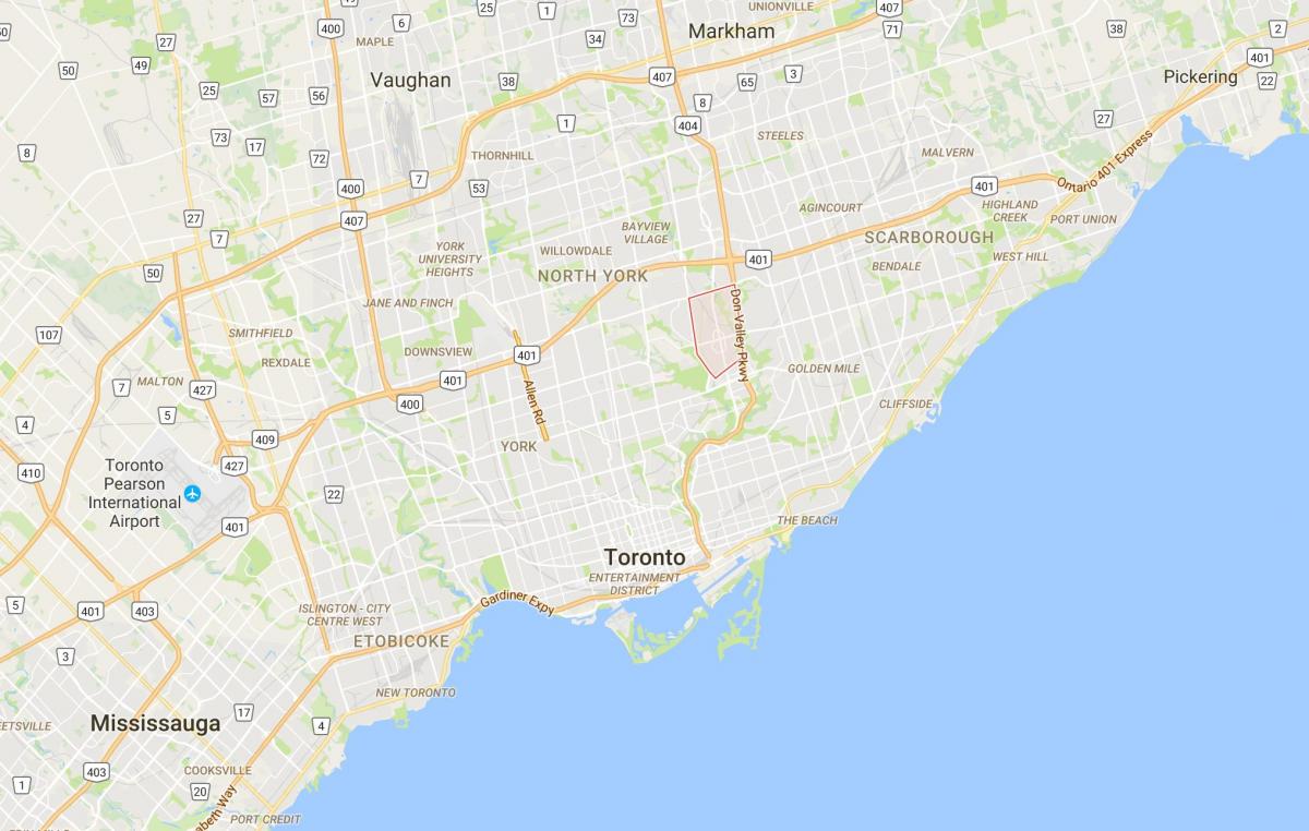 Kaart van Don Mills district van Toronto