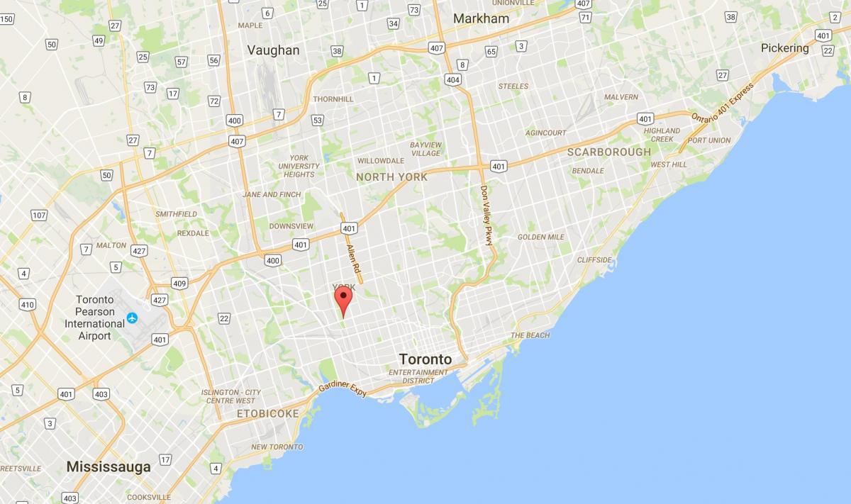 Kaart van Earlscourt district van Toronto