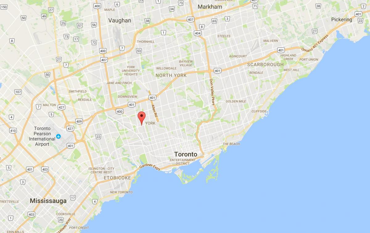 Kaart van Eglinton West district in Toronto