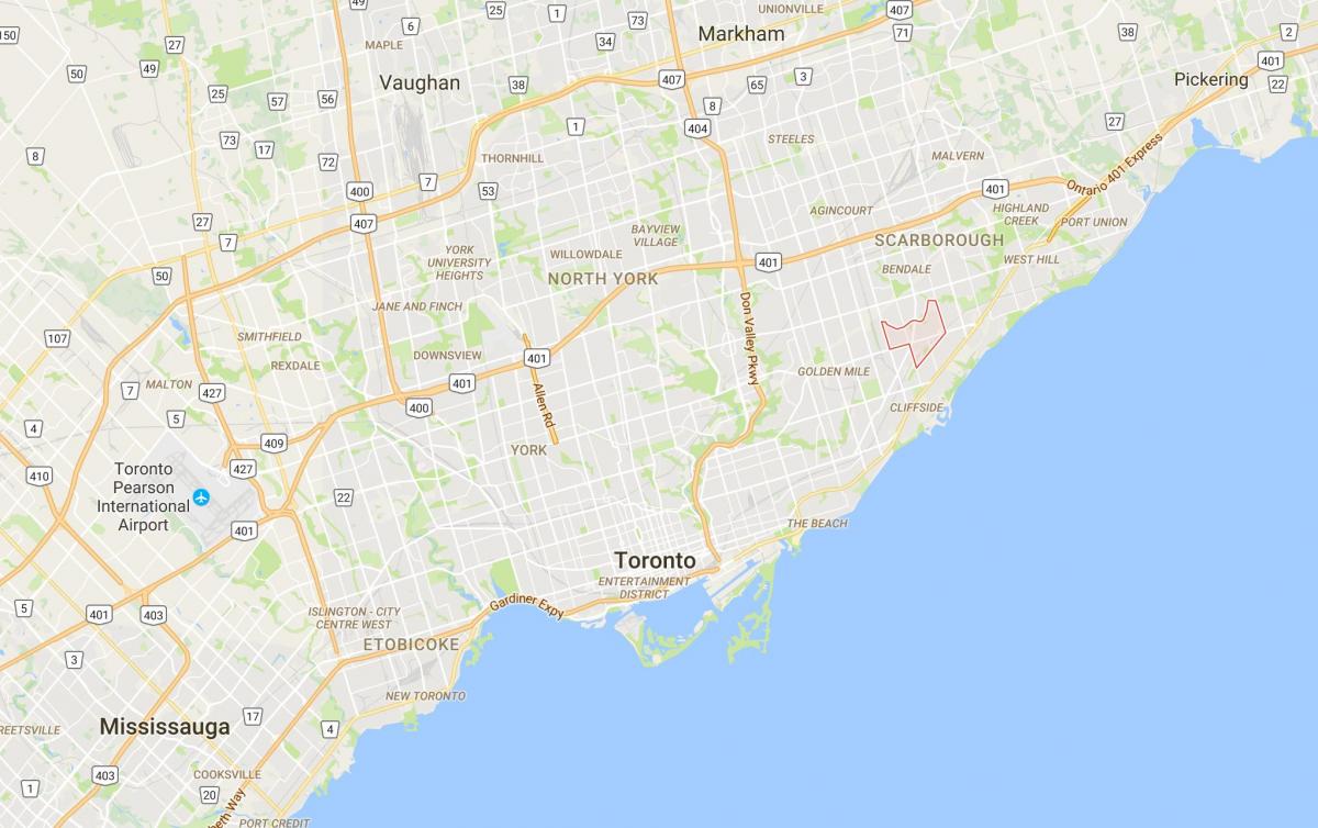 Kaart van Eglinton East district van Toronto