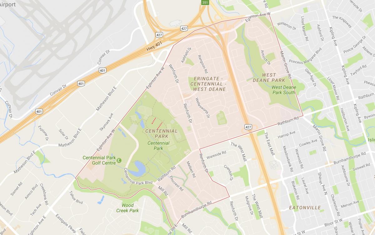 Kaart van Eringate buurt van Toronto