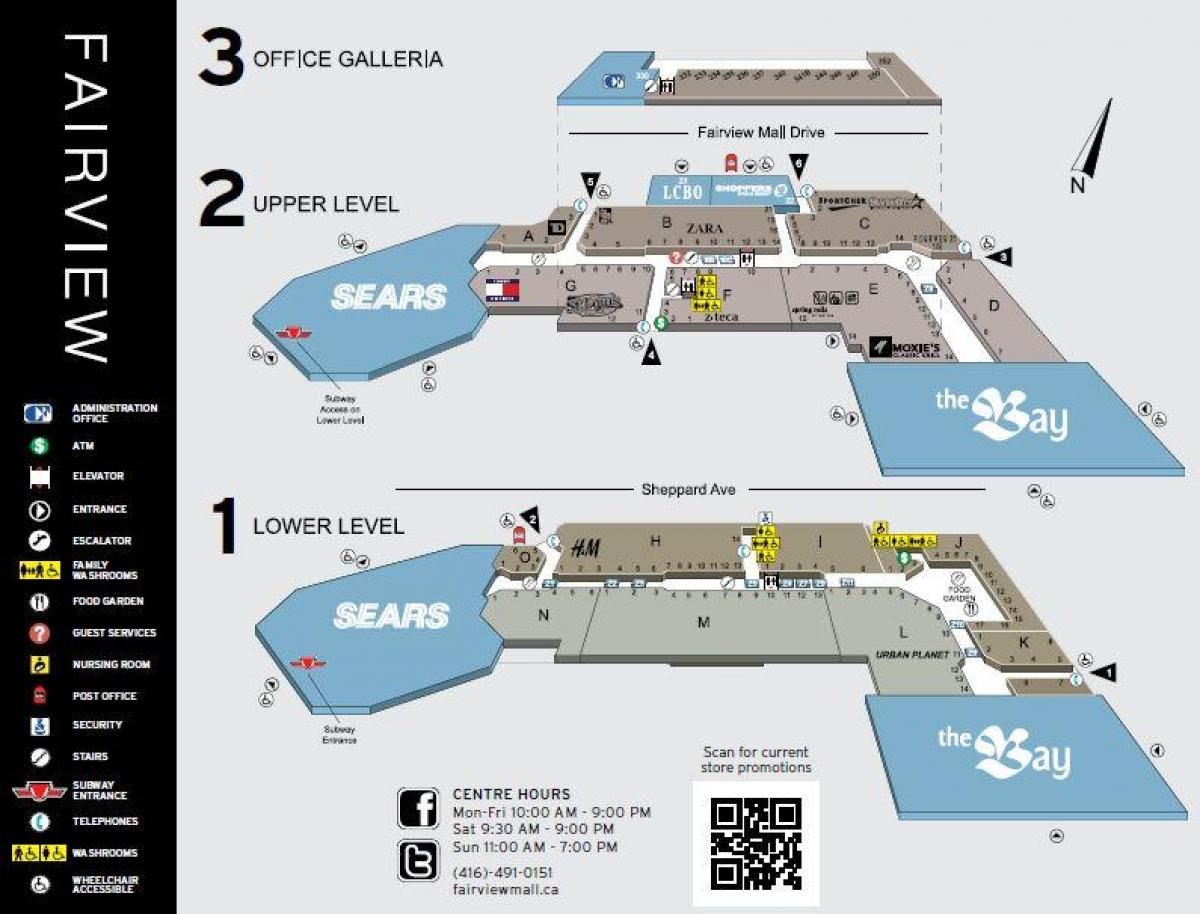Kaart van Fairview Mall