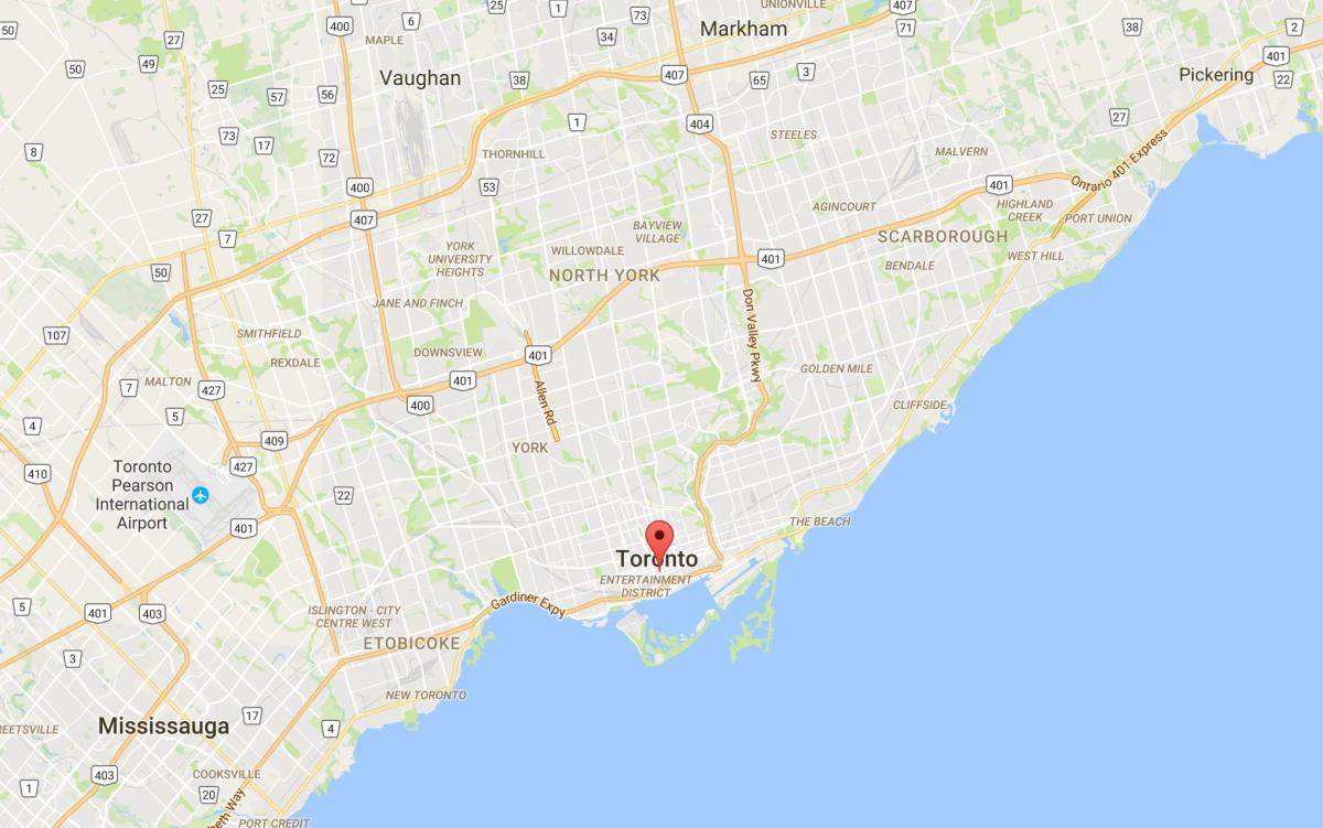 Kaart van Financiële District district van Toronto