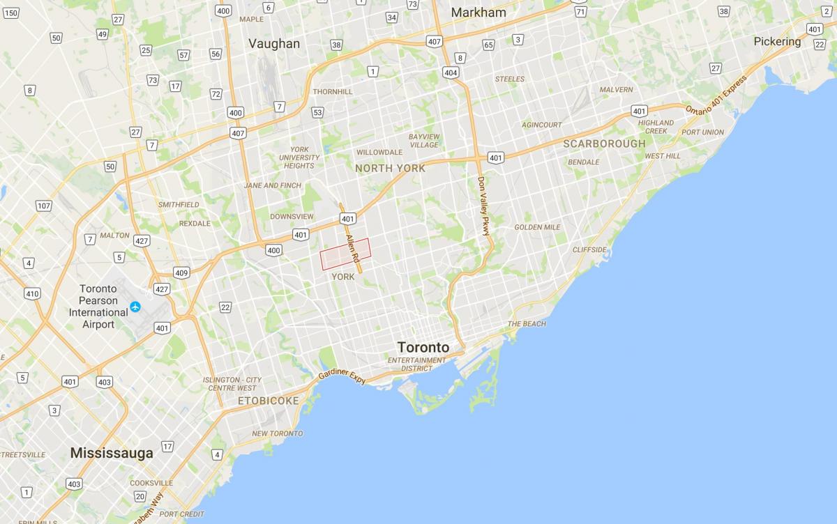 Kaart van Glen Park district van Toronto