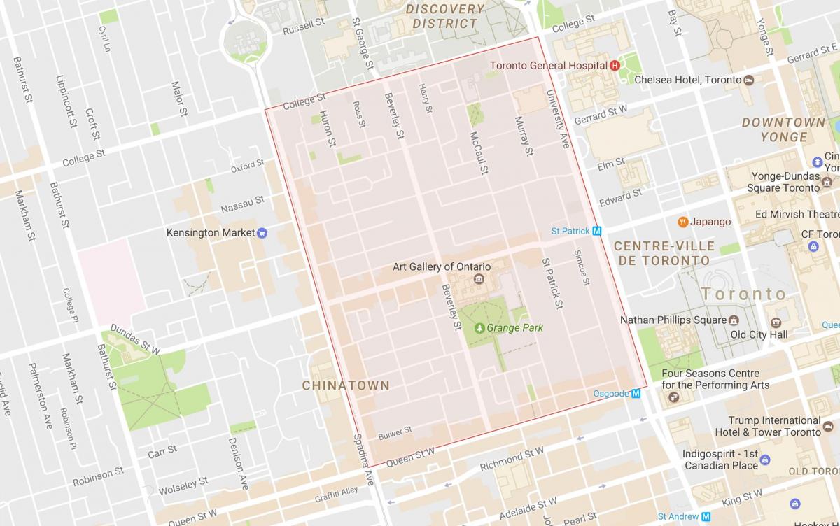 Kaart van Grange Park in Toronto