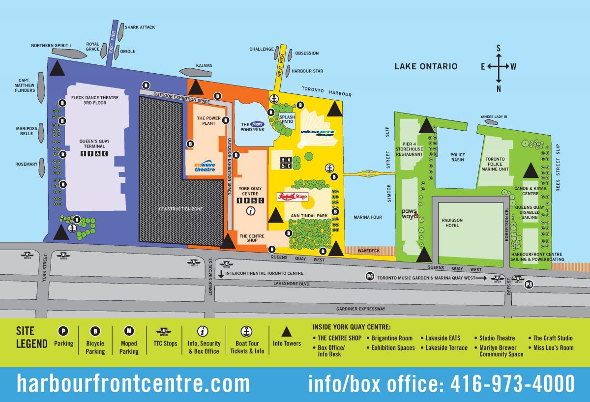 Kaart van Harbourfront Centre