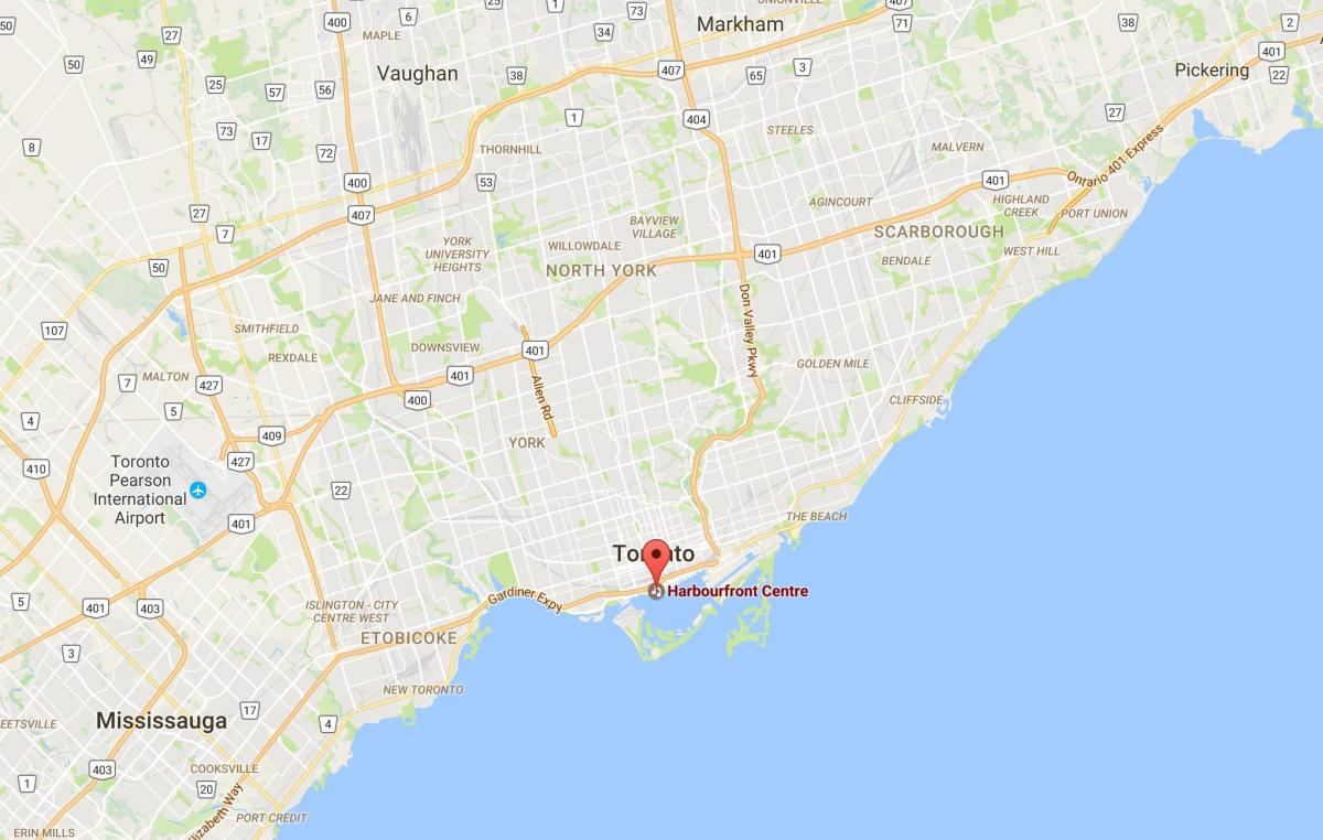 Kaart van district Toronto Harbourfront