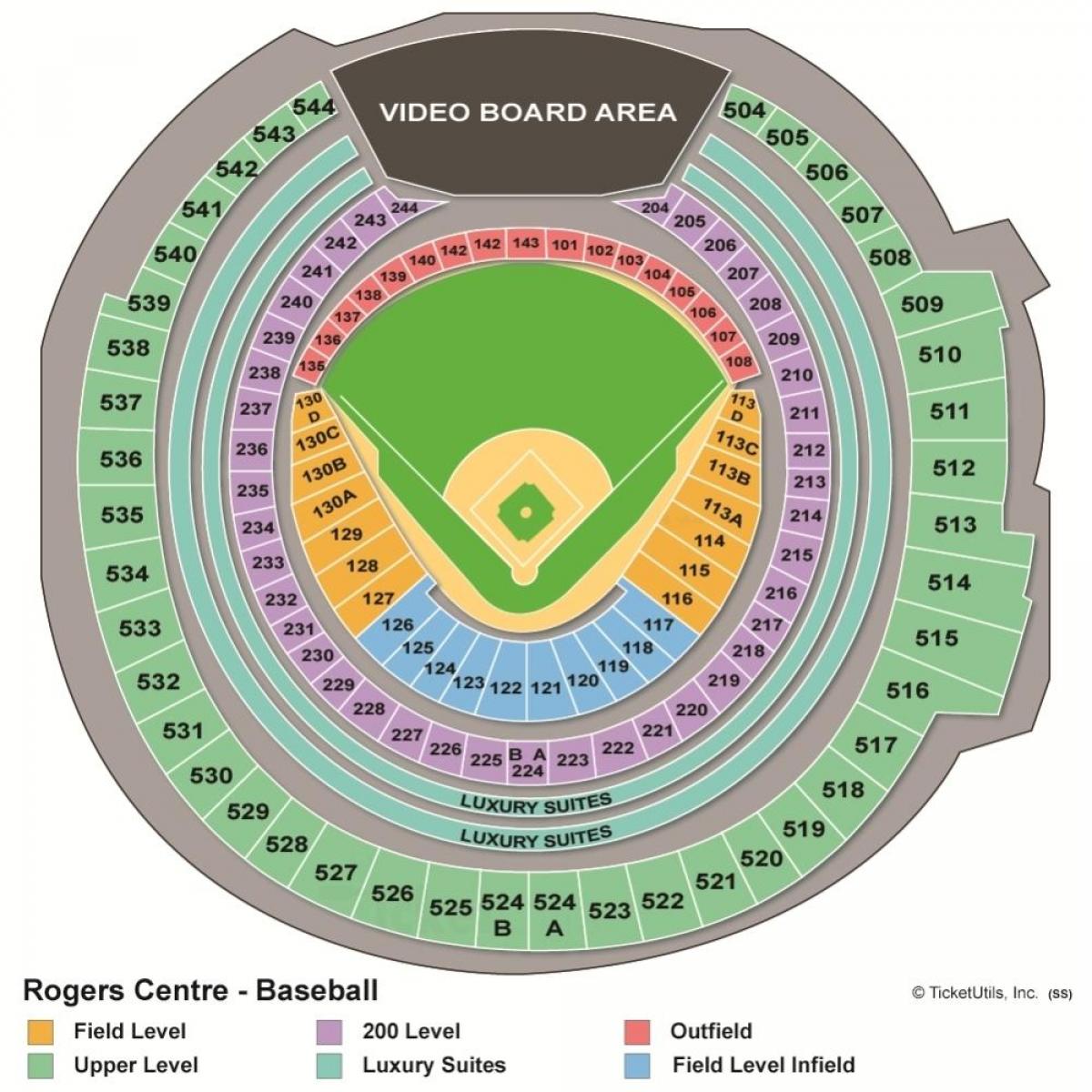 Kaart van het Rogers centre honkbal