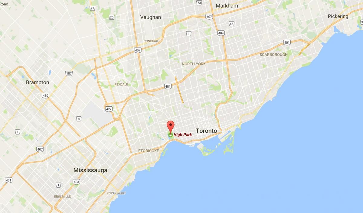 Kaart van High Park district van Toronto