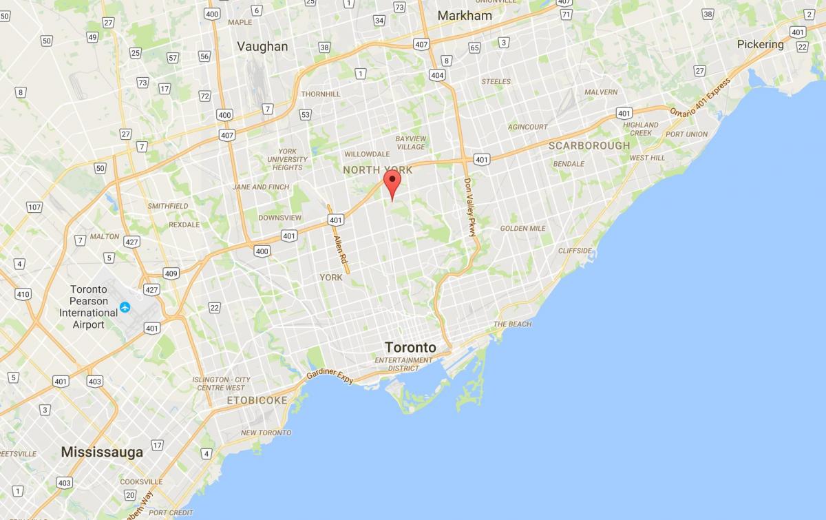 Kaart van Hoggs Holle district van Toronto