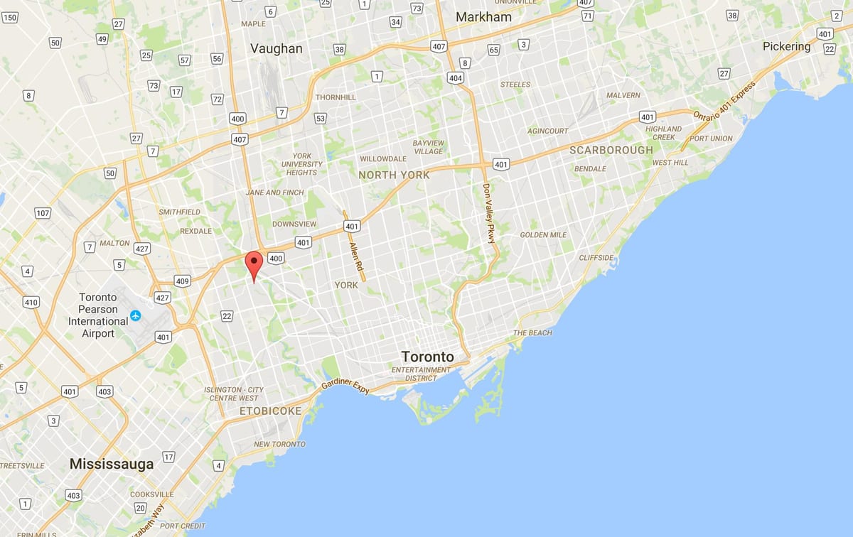 Kaart van de Humber Heights – Westmount district van Toronto