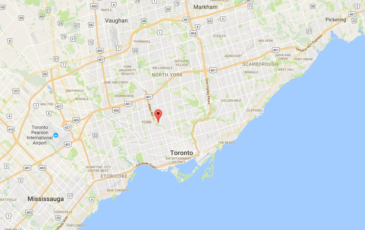 Kaart van Humewood–Cedarvale district van Toronto