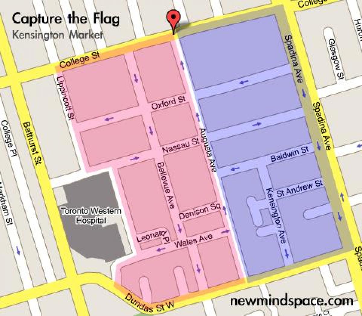 Kaart van Kensington Market in Toronto City