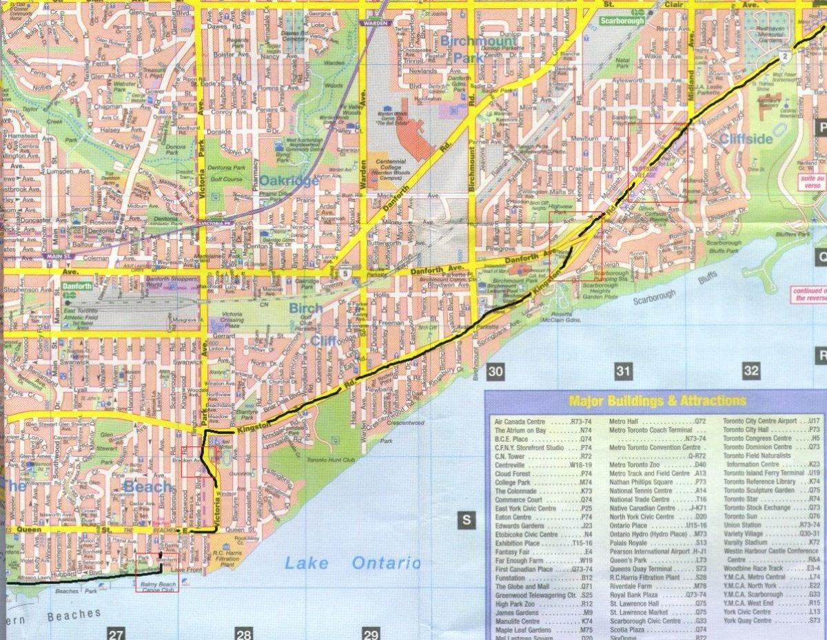 Kaart van Kingston road Ontarion