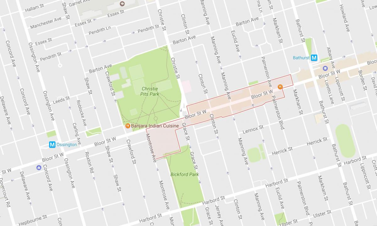 Kaart van Koreatown buurt van Toronto