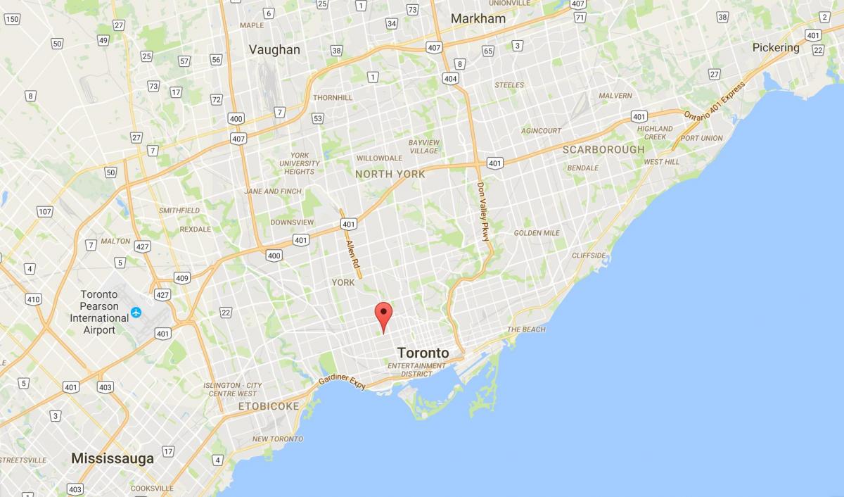 Kaart van Koreatown district van Toronto