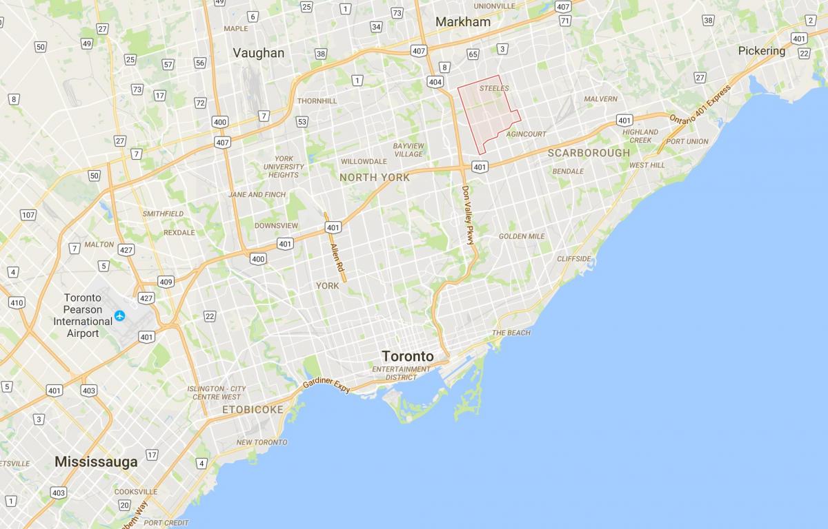 Kaart van L'Amoreaux district van Toronto